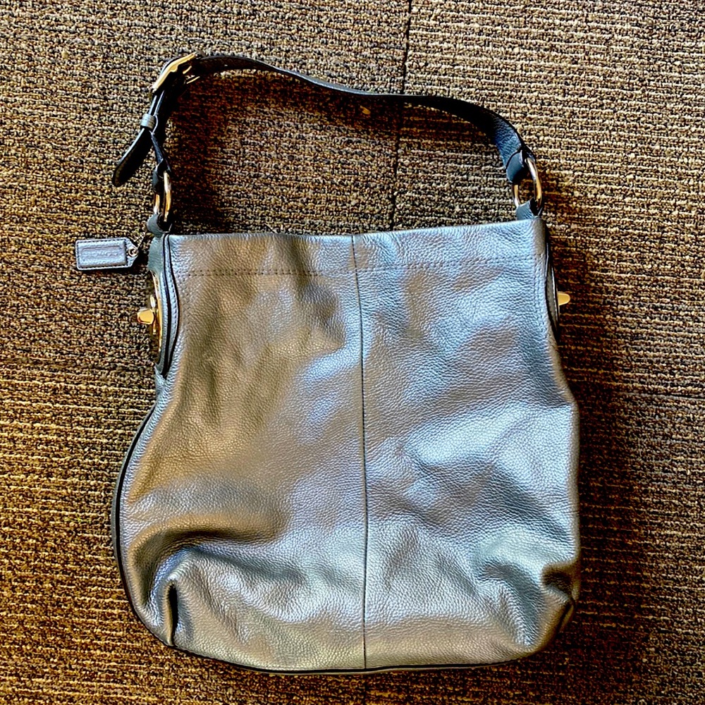Chrome, silver coach purse, handbag - Picture 1 of 2